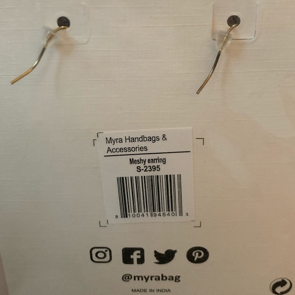 Myra Bag Meshy Earrings Silver Gold Hoops NWT - Picture 3 of 4